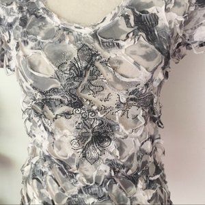 V Cristina Short Sleeve Sequin Top